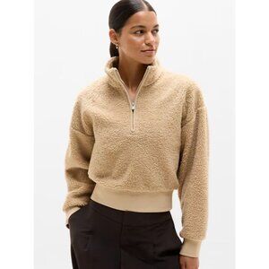 New Athleta XL In the Clouds 1/2 Zip Sweatshirt Sahara X-Large Regular